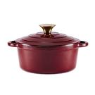barbary-oak-foundry-casserole-20cm-round-red-cast-iron - Barbary & Oak Foundry 20cm Round Cast Iron Casserole-Bordeaux Red