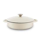 barbary-oak-foundry-casserole-28-cm-shallow-cream - Barbary & Oak Foundry 28cm Shallow Cast Iron Casserole-Cream