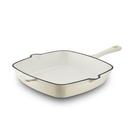 barbary-oak-foundry-grill-pan-26-cm-round-cream-cast-iron - Barbary & Oak Foundry 26cm Cast Iron Grill Pan-Cream
