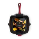 barbary-oak-foundry-grill-pan-26-cm-round-red-cast-iron - Barbary & Oak Foundry 26cm Cast Iron Grill Pan-Red