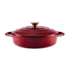 barbary-oak-foundry--shallow-casserole-28-cm-shallow-red - Barbary & Oak Foundry 28cm Shallow Cast Iron Casserole-Bordeaux Red