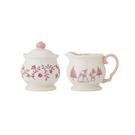 bloomingville-wonderland-milk-jug-sugar-bowl-rose-set-stoneware - Bloomingville Wonderland Milk Jug & Sugar Bowl Rose Stoneware