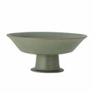 bodie-pedestal-bowl-green-stoneware - Bodie Pedestal Bowl Green Stoneware