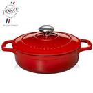 chasseur-shallow-round-casserole-30cm-redblack-casserole - Chasseur Shallow Round Casserole 30cm-Red & Black