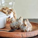 chicky-salt-and-pepper-shaker-set-brown-stoneware - Chicky Salt & Pepper Shaker Set Brown Stoneware