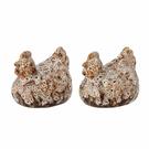 chicky-salt-and-pepper-shaker-set-brown-stoneware - Chicky Salt & Pepper Shaker Set Brown Stoneware