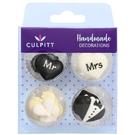 culpitt-sugar-decorations-mr-mrs-12pc - Culpitt Sugar Piping Mr & Mrs 12pc 