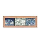 elite-tins-strawberry-thief-square-tin-caddies-set-of-3 - Elite Tins Strawberry Thief Square Tin Caddies Set of 3 