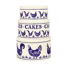 emma-bridgewater-blue-hens-cake-tin-small - Emma Bridgewater Blue Hens Cake Tin Small