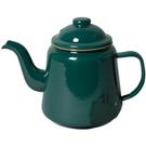 enamel-teapot-moss-green - Falcon Enamel Green Teapot with Moss Green Rim