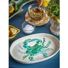 hadden-plate-green-stoneware-oval-crab - Hadden Oval Plate Green Crab Stoneware