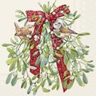 ihr-birds-in-mistletoe-cream-lunch-napkins - IHR Birds In Mistletoe Cream Lunch Napkins