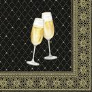 ihr-christmas-cocktail-napkins-golden-drinks-black-gold - IHR Christmas Cocktail Napkins Golden Drinks Black Gold