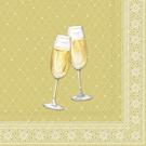 ihr-christmas-lunch-napkins-golden-drinks-cream - IHR Christmas Lunch Napkins Golden Drinks Gold