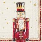 ihr-christmas-lunch-napkins-nutcracker-figure-creamred - IHR Christmas Lunch Napkins Nutcracker Figure Cream Red