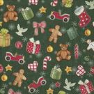 ihr-festive-christmas-toys-green-cocktail-napkins - IHR Christmas Cocktail Napkins Festive Christmas Toys Green