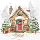 ihr-festive-house-cocktail-napkins-christmas - IHR Christmas Cocktail Napkins Festive House