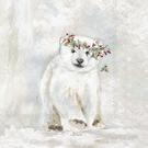 ihr-flocke-light-grey-cocktail-napkins - IHR Christmas Cocktail Napkins Flocke Polar Bear