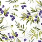 ihr-olive-branches-light-grey-lunch-napkins - IHR Lunch Napkins Olive Branches Light Grey