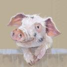 ihr-pig-ruffy-light-brown-lunch-napkins - IHR Lunch Napkins Pig Ruffy Light Brown