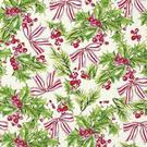 ihr-pink-holly-green-lunch-napkins - IHR Lunch Napkins Pink Holly Green