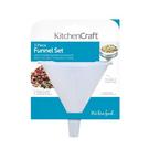kc-set-of-3-polypropylene-funnels  - KitchenCraft Set of 3 Polypropylene Food Safe Funnels