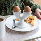 kc-white-porcelain-double-egg-cup - KitchenCraft White Ceramic Double Egg Cup