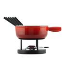 kuhn-rikon-cast-iron-cheese-fondue-set-24cm - Kuhn Rikon Cast Iron Cheese Fondue Set Red 24cm