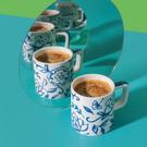 lacafetiere-ceramic-espresso-cup-white-blu-fiorato-120ml - La Cafetiere Ceramic Espresso Cup White Blu Fiorato 120ml