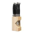 laguiole-steak-knife-block-black - Laguiole Steak Knife Block Set Black