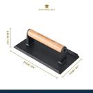 masterclass-grill-press-cast-iron-with-wooden-handle - MasterClass Cast Iron Grill Press with Wooden Handle
