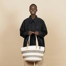 mifuko-light-grey-stripes-medium-kiondo-shopper-basket - Mifuko Kiondo Shopper Basket Light Grey Stripes Medium