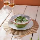 mikasa-green-blue-geometric-ramen-21cm - Mikasa Green & Blue Geometric Stoneware Ramen Bowl 21cm