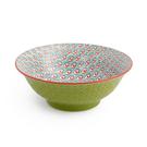 mikasa-green-blue-geometric-ramen-21cm - Mikasa Green & Blue Geometric Stoneware Ramen Bowl 21cm