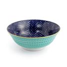 mikasa-indigo-chevron-ramen-bowl-21cm - Mikasa Indigo Chevron Stoneware Ramen Bowl 21cm