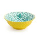 mikasa-yellow-blue-geometric-ramen-bowl - Mikasa Yellow & Blue Geometric Stoneware Ramen Bowl 21cm