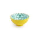 mikasa-yellow-blue-geometric-stoneware-nibble-bowl-12cm - Mikasa Yellow & Blue Geometric Stoneware Nibble Bowl 12cm