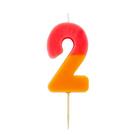 orange-pink-2-we-heart-bdays-candle-number-2 - TT Orange & Pink Number 2 Candle