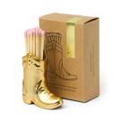 paddywax-nashville-boot-match-holder-gold-25-matches - Paddywax Nashville Boot Match Holder Gold 25 Matches