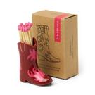 paddywax-nashville-ceramic-boot-match-holder-red-pink-25matches - Paddywax Nashville Ceramic Boot Match Holder Red & Pink 25 Matches