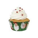 PME-30-foil-baking-cases-green-santa - PME 30 Foil Baking Cases Green Santa