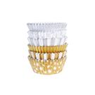 pme-foil-cupcake-cases-metallic-gold-silver - PME Christmas Metallic Cupcake Cases Gold & Silver (Pack of 100)