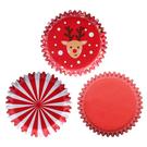 pme-foil-cupcake-cases-santa-mix-pk-100 - PME Santa Mix Christmas Foil-lined Cupcake Cases 100pk