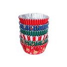 pme-foil-cupcake-cases-santa-mix-pk-100 - PME Santa Mix Christmas Foil-lined Cupcake Cases 100pk