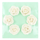 pme-white-sugar-roses-set6-45mm - PME White Sugar Roses Set of 6 