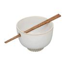 sema-design-bowl-chopsticks-organic-white-stone - Sema Design Organic White Speckled Bowl & Chopsticks