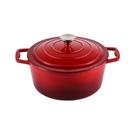 steelex-round-cast-iron-casserole-red-25cm - Steelex Round Cast Iron Casserole Red 25cm