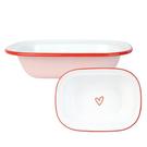 talking-tables-bon-amour-enamel-baking-dish-heart-pink-20cm - Talking Tables Bon Amour Enamel Baking Dish Heart Pink 20cm
