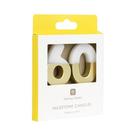talking-tables-luxe-milestone-birthday-candle-white-gold-60 - Talking Tables Luxe Milestone Birthday Candle White & Gold Number 60