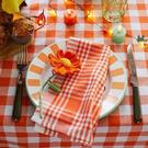 talking-tables-orange-white-fabric-gingham-napkins-tea-towels-2-pack - Talking Tables Orange & White Fabric Gingham Napkins-Tea Towels 2 Pack